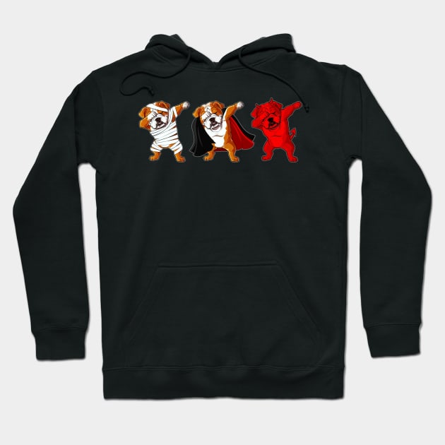 Bulldog Dabing Horror Halloween T-shirt Hoodie by kimmygoderteart